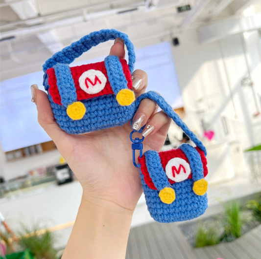 Headphone bag-Wool knitted with Super Mario