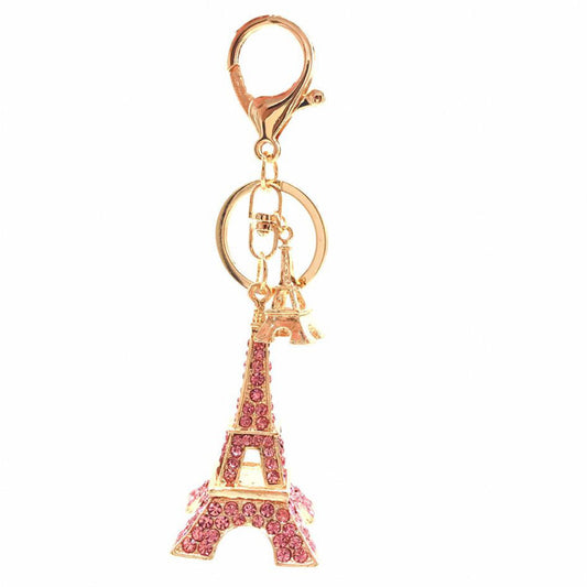 Rhinestone Eiffel Tower keychain