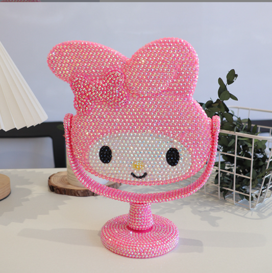 Kitty rhinestone mirror