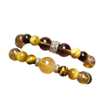 Amber Hue——Handcrafted Natural Crystal Beaded Bracelet