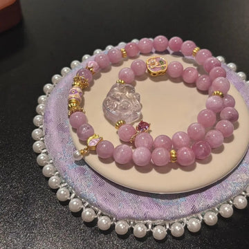 Lavender Rose Quartz  ——Handcrafted Natural Crystal Beaded Bracelet