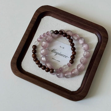 Sandalwood Whisper——Handcrafted Natural Crystal Beaded Bracelet