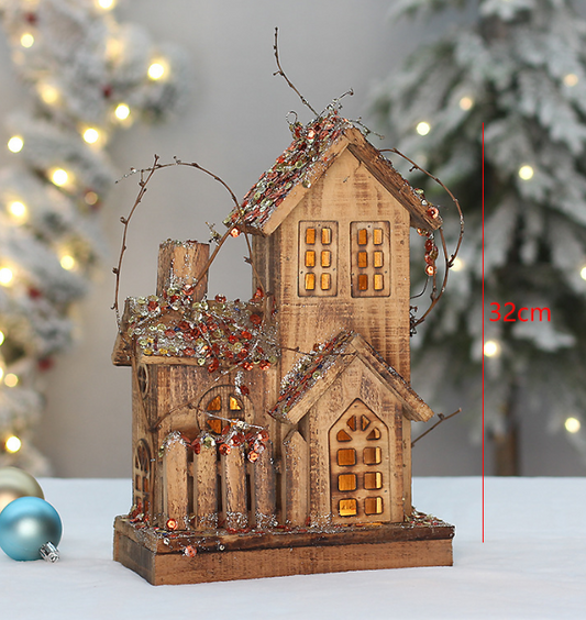 Wooden luminous handmade house