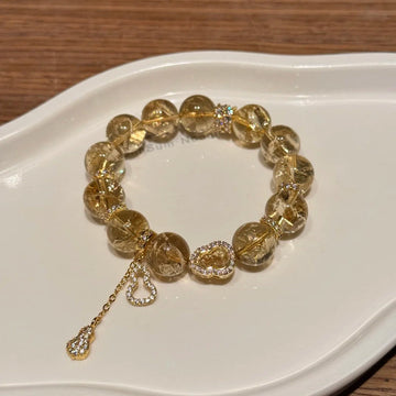 Brown Field——Handcrafted Natural Crystal Beaded Bracelet