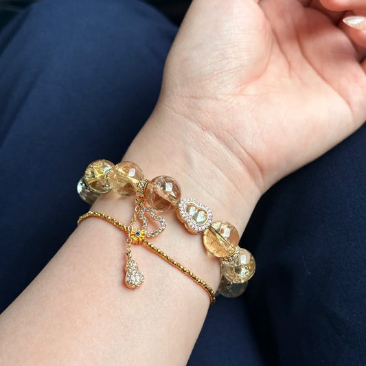 Brown Field——Handcrafted Natural Crystal Beaded Bracelet