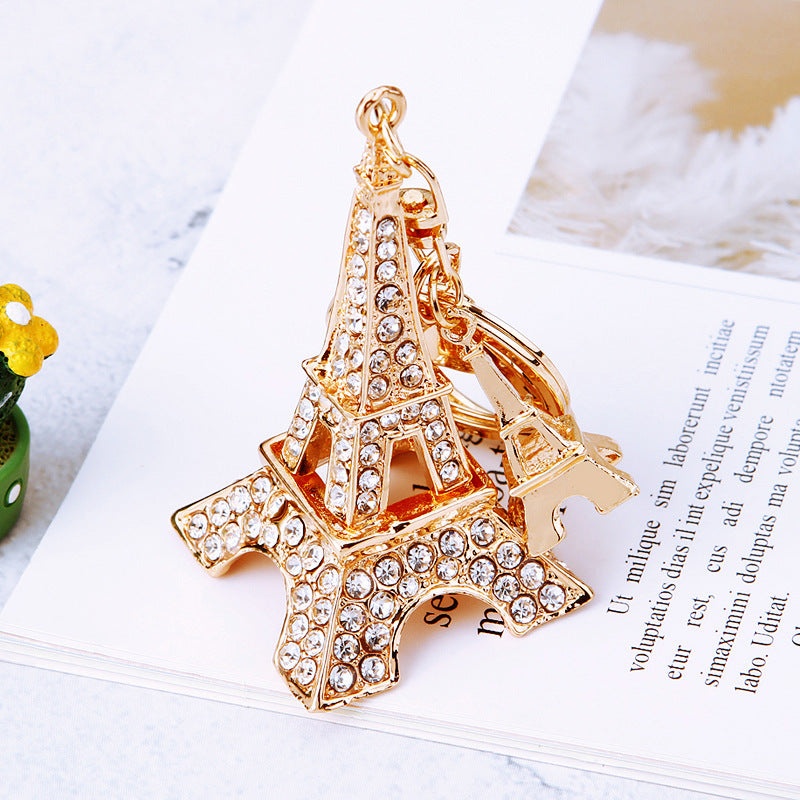 Rhinestone Eiffel Tower keychain